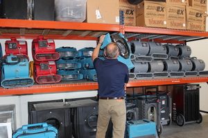 Water and Mold Removal Equipment Being Prepped For A Job